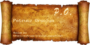 Petrusz Orsolya névjegykártya