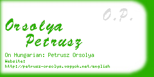 orsolya petrusz business card